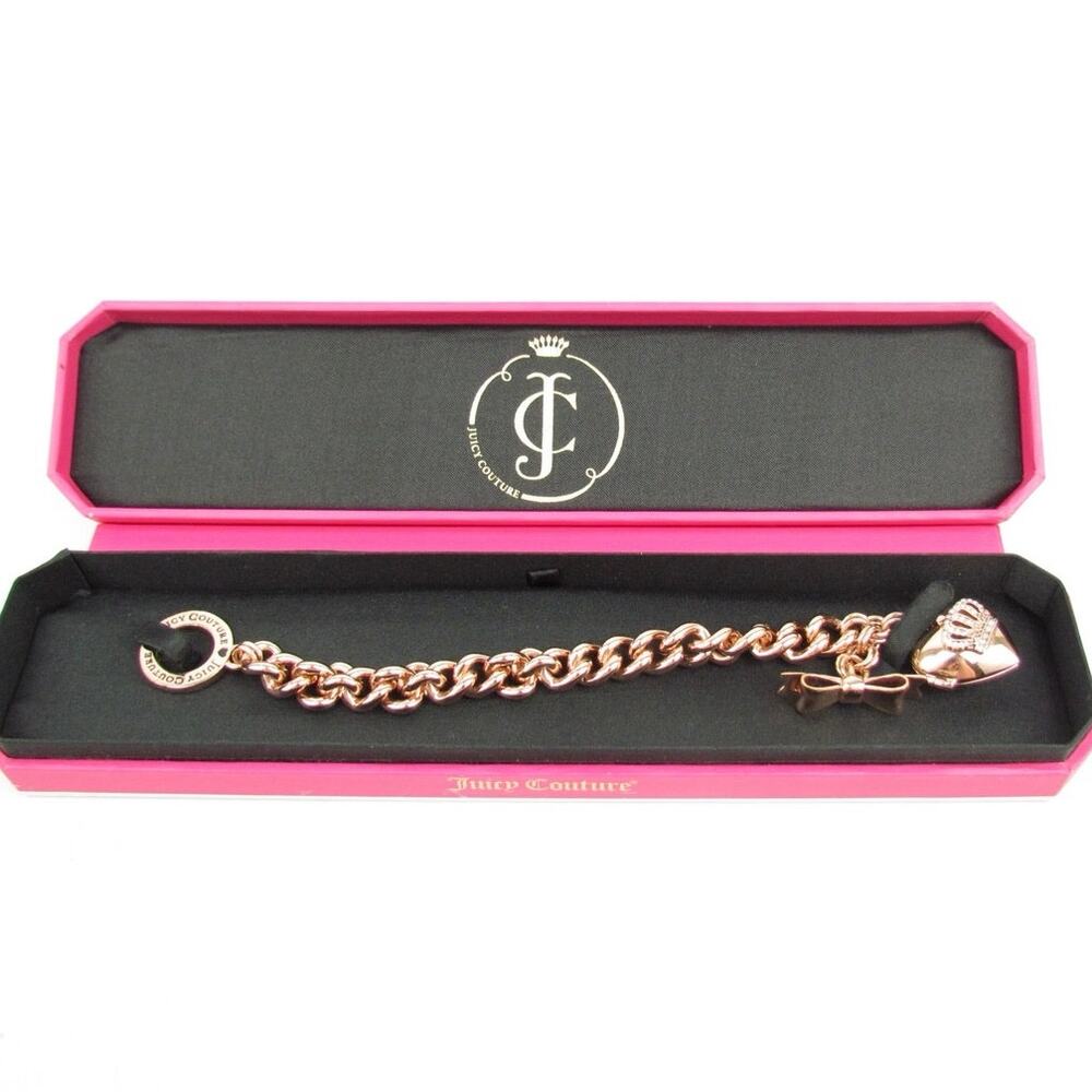 juicy Couture Bow Toggle Heart Crown Locket Bracelet